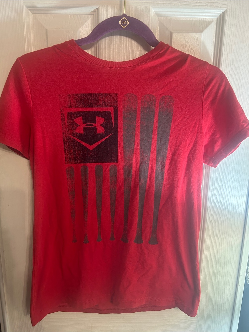 Under Armour boys Red Graphic Logo Tee
